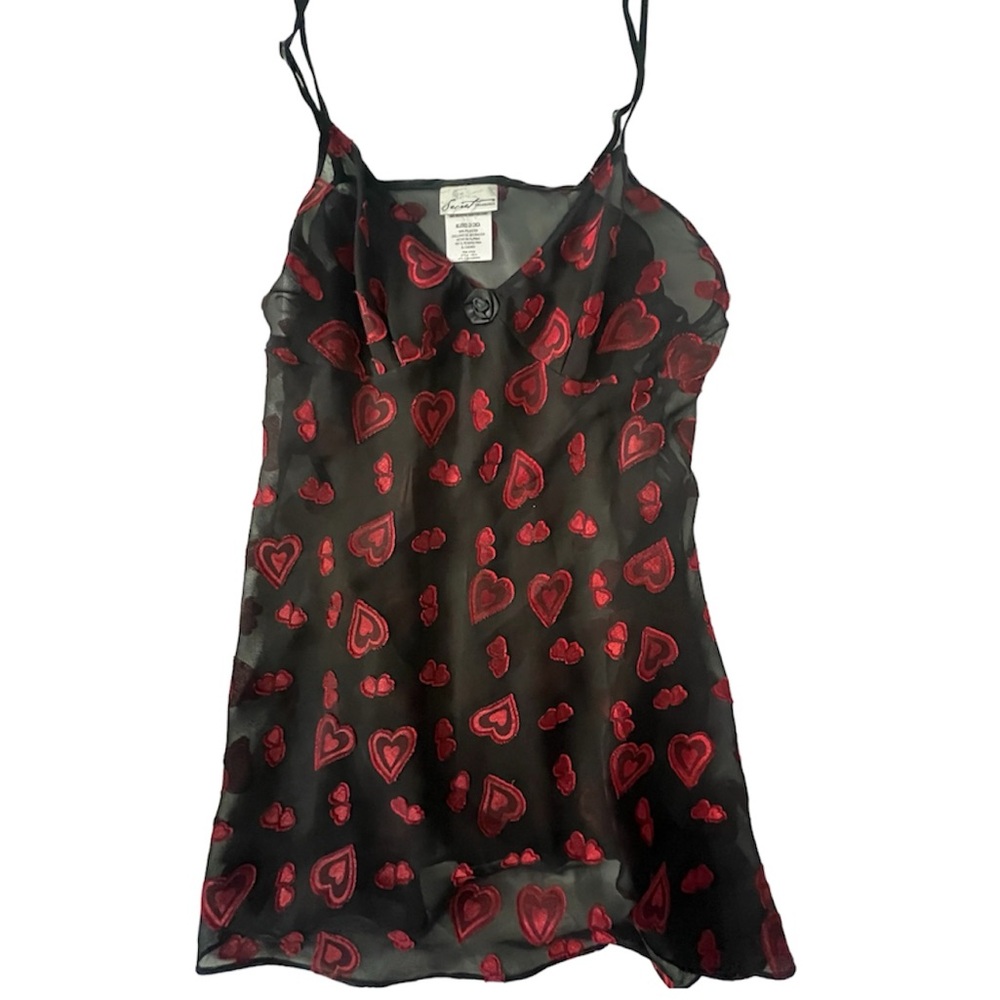 Secret treasures slip lingerie with hearts size small